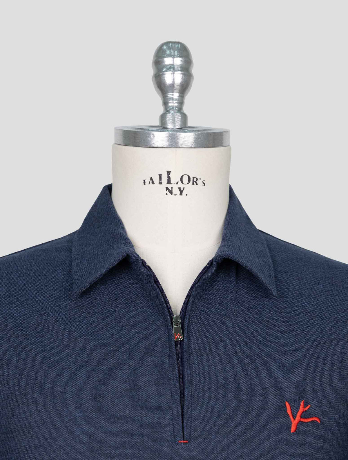Isaia Blue Cotton Sweater Polo 4
