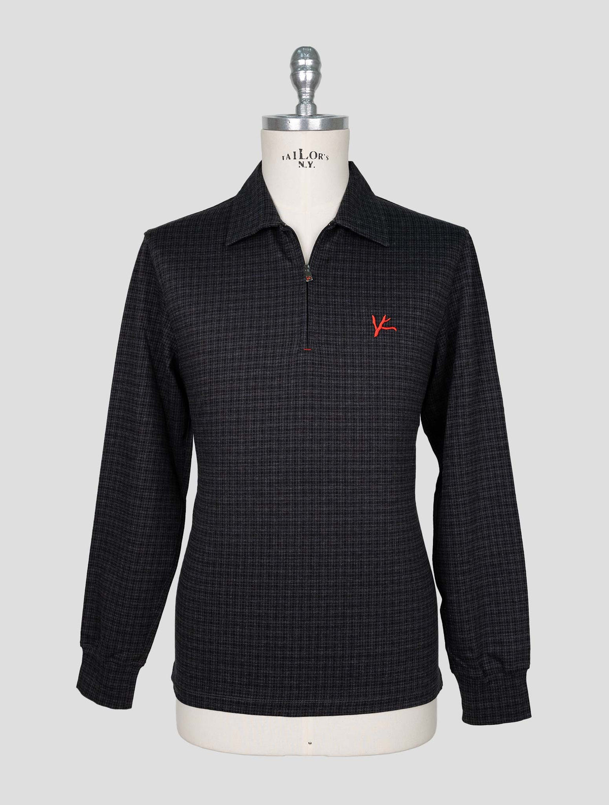 Isaia Dark Gray Cotton Sweater Polo 1