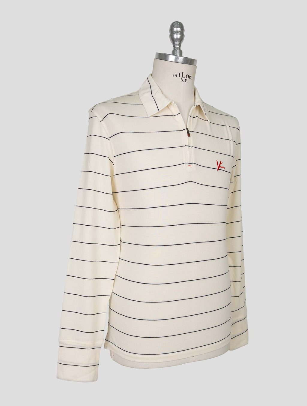 Isaia  Blue White Wool Ea Sweater Polo 2
