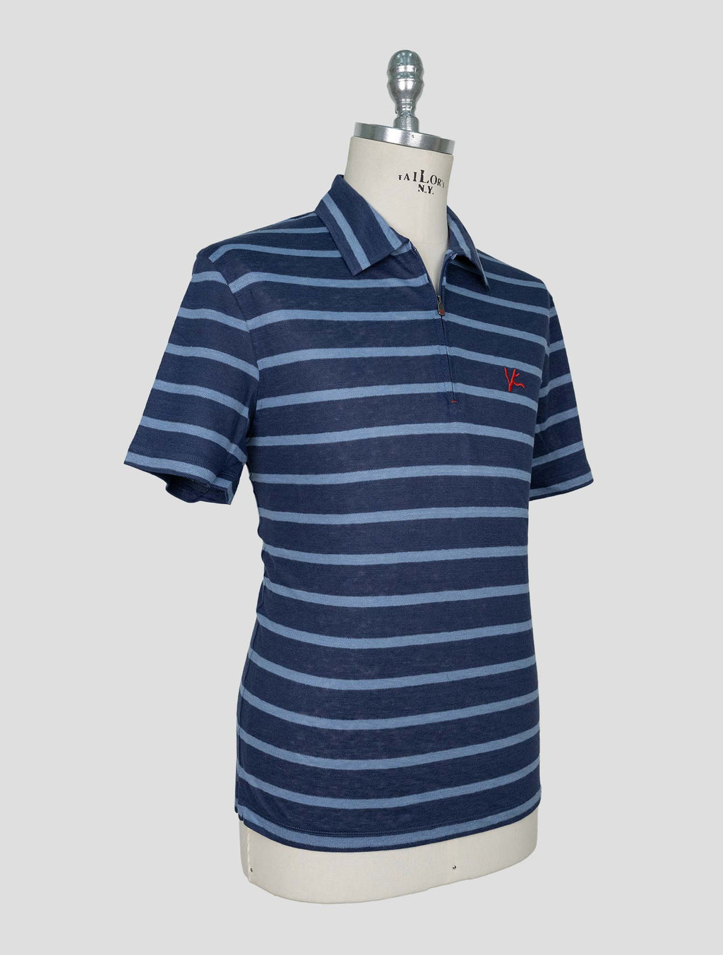 Isaia Blue Linen Polo 1
