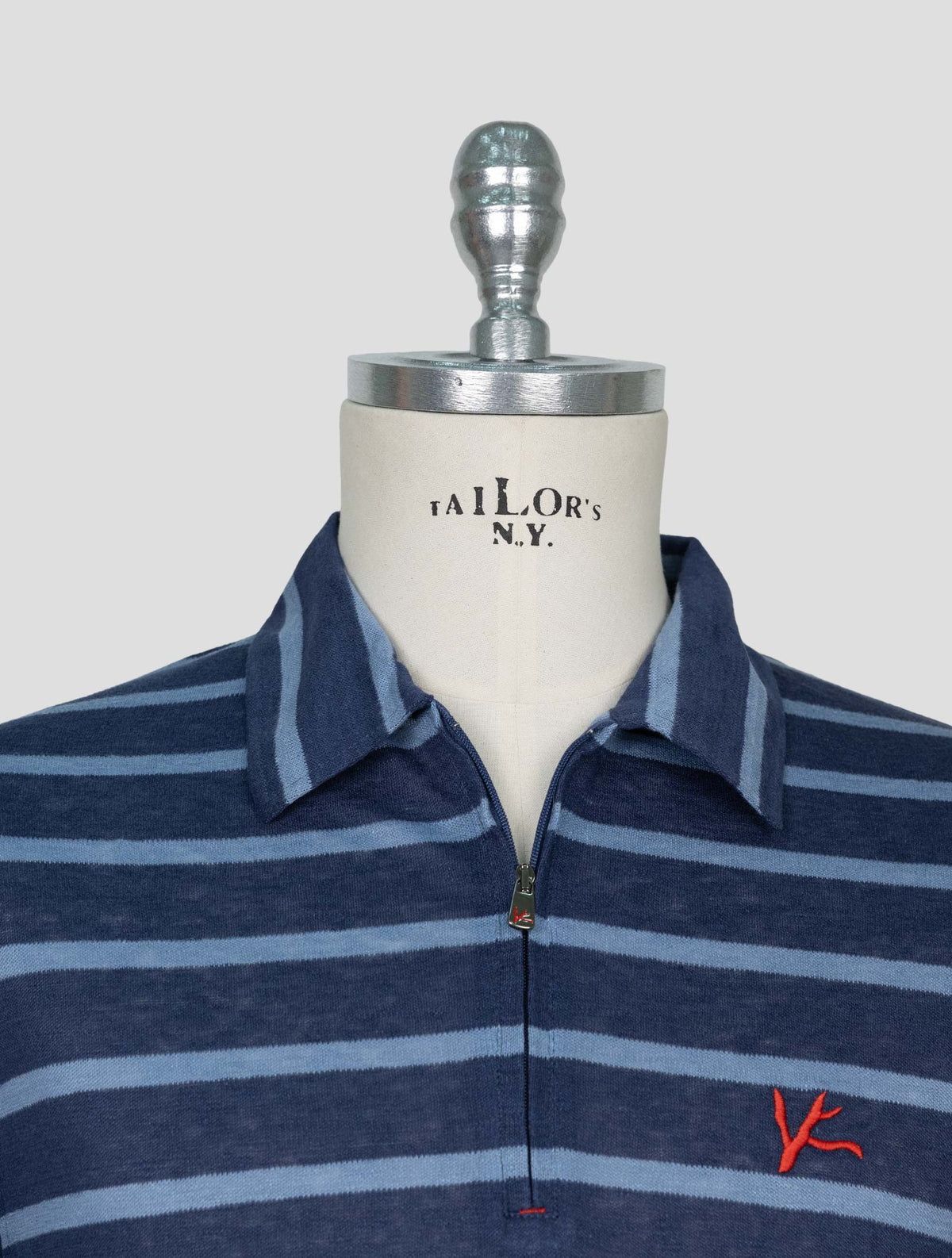 Isaia Blue Linen Polo 3
