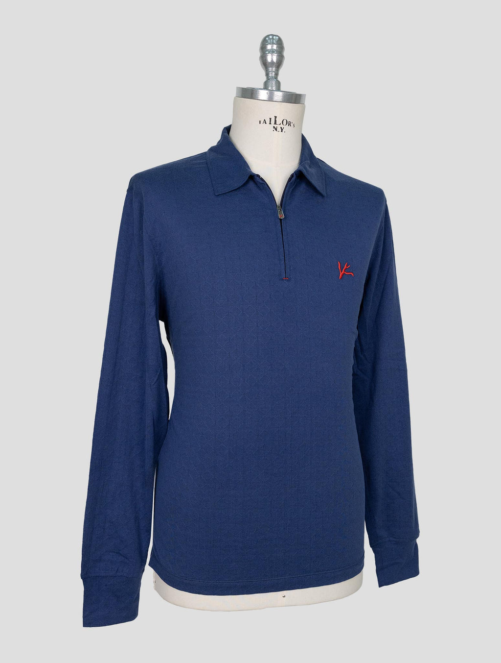 Isaia  Blue Silk Wool Sweater Polo 2