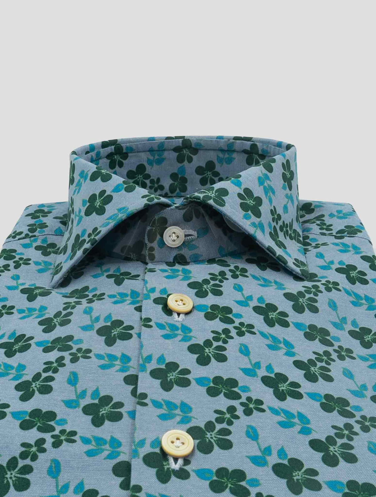 Kiton Light blue Green Cotton Shirt 2