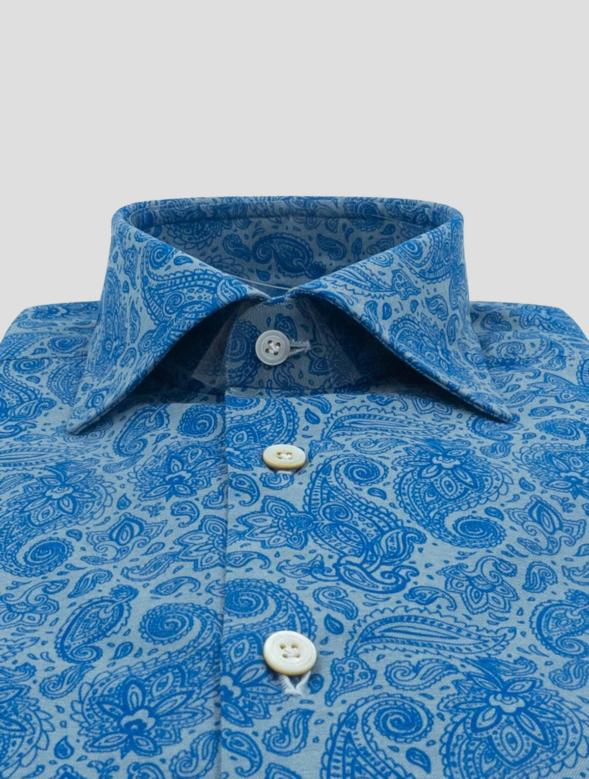 Kiton Blue Light Blue Cotton Shirt 2