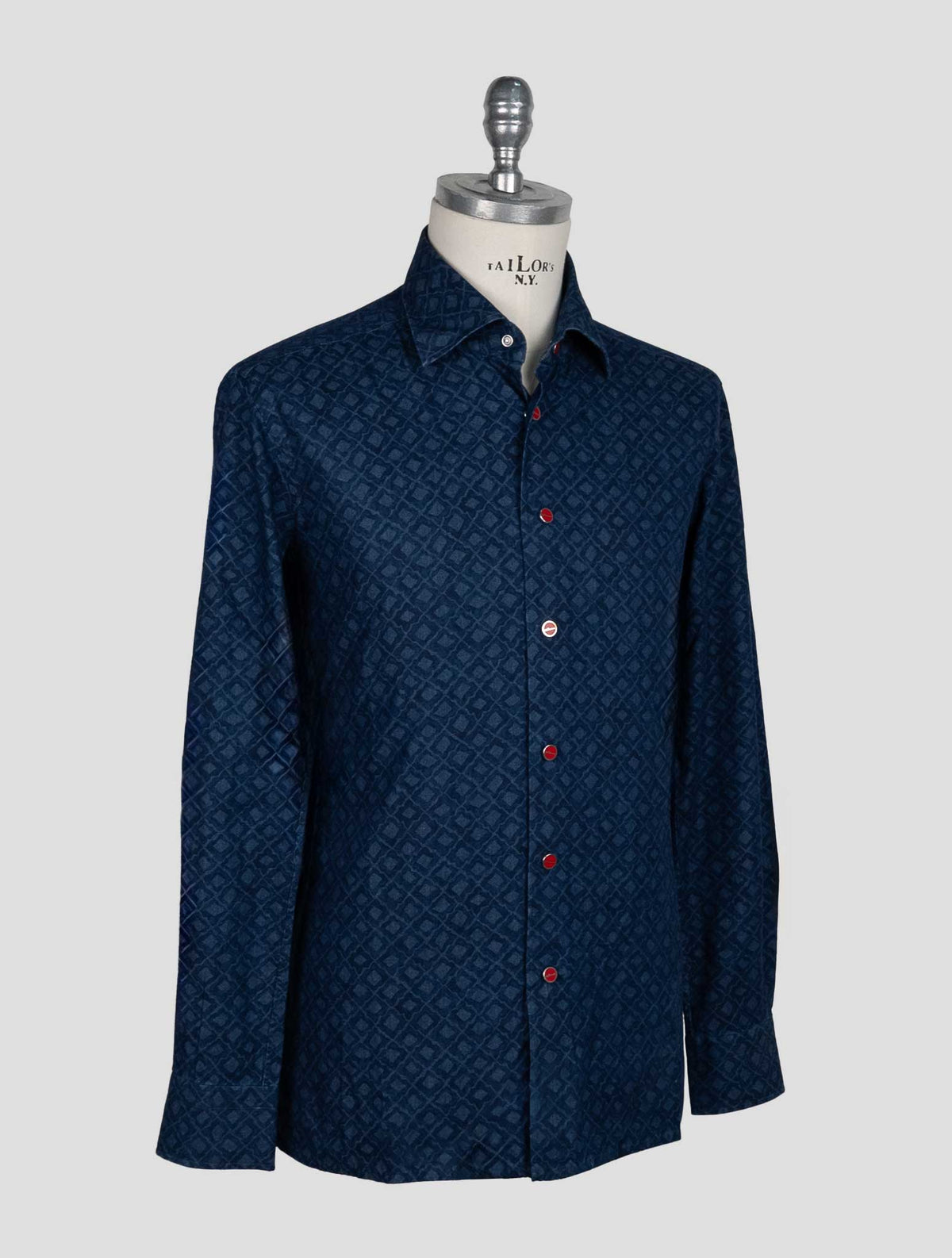 Kiton Blue Cotton Shirt 2
