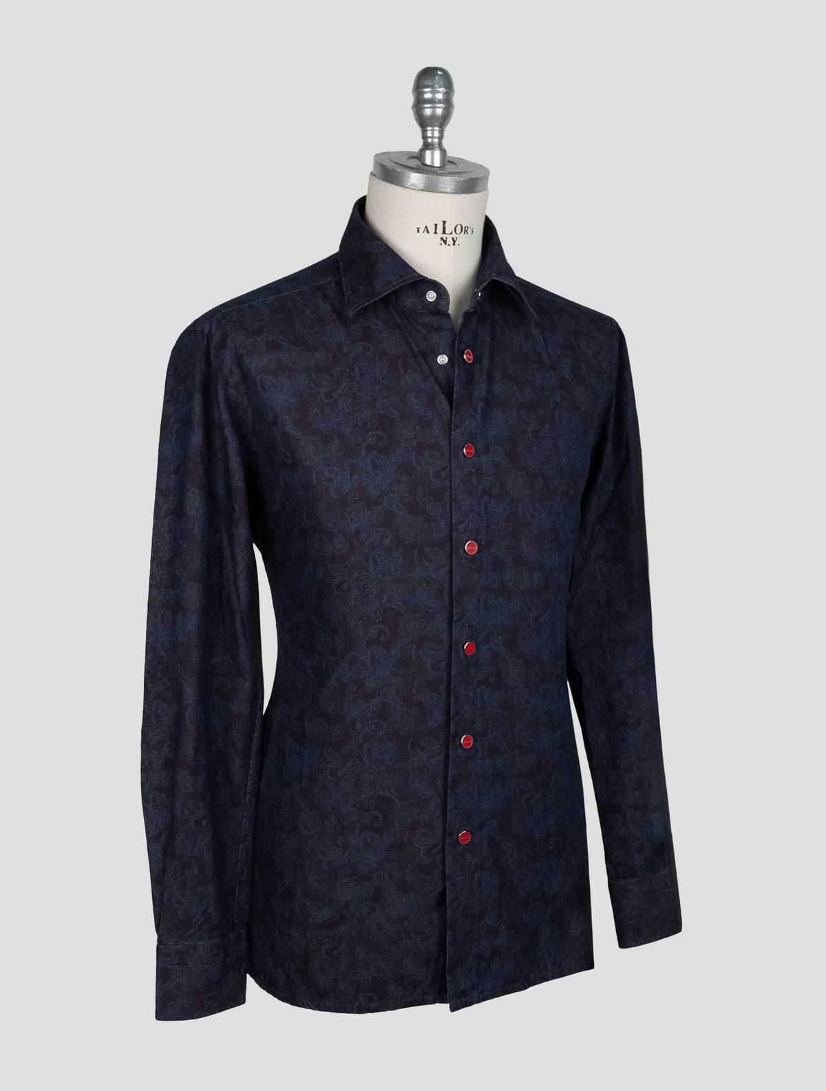 Kiton Blue Burgundy Cotton Shirt 2