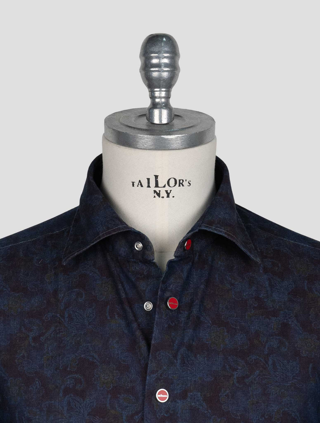 Kiton Blue Burgundy Cotton Shirt 4