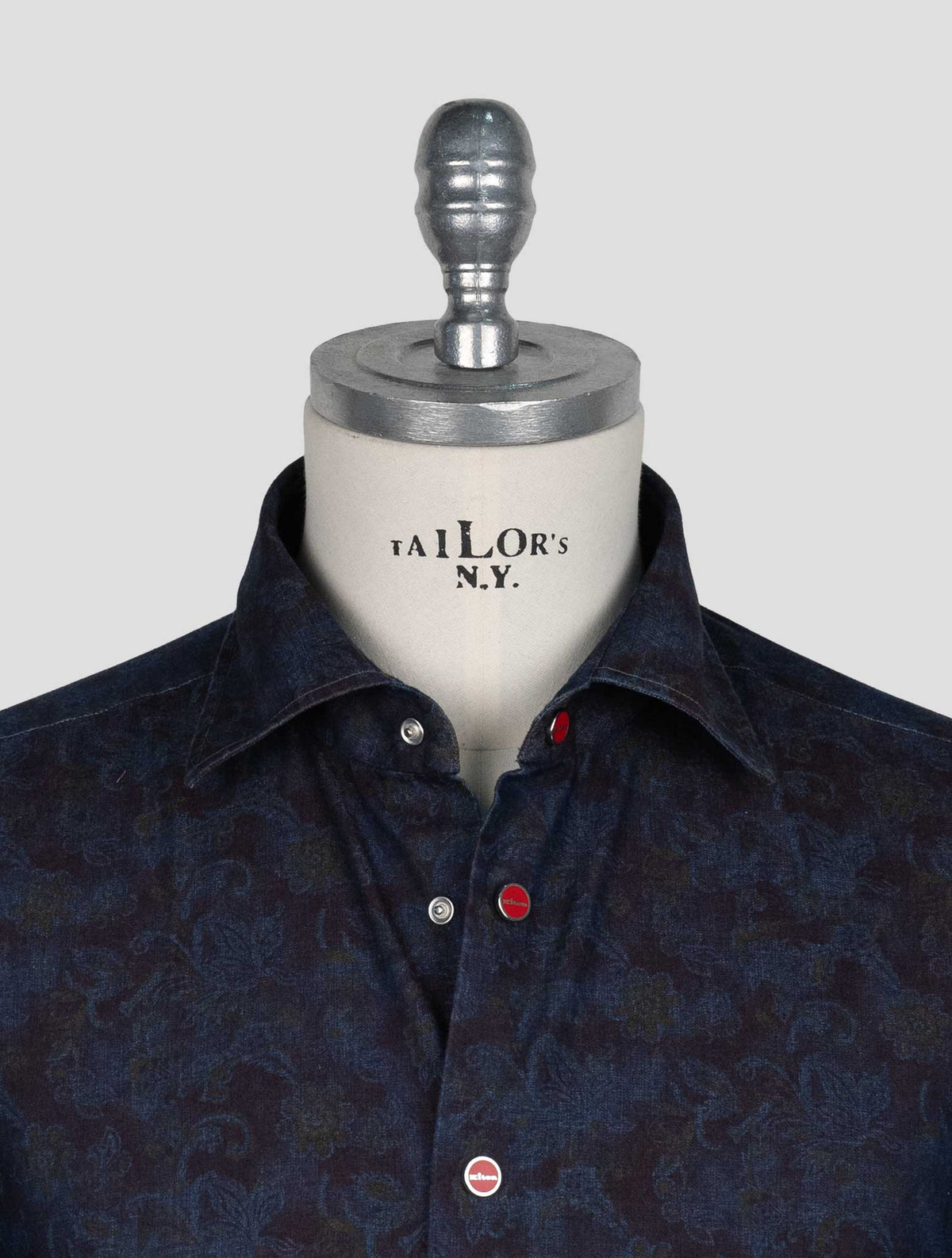 Kiton Blue Burgundy Cotton Shirt 4