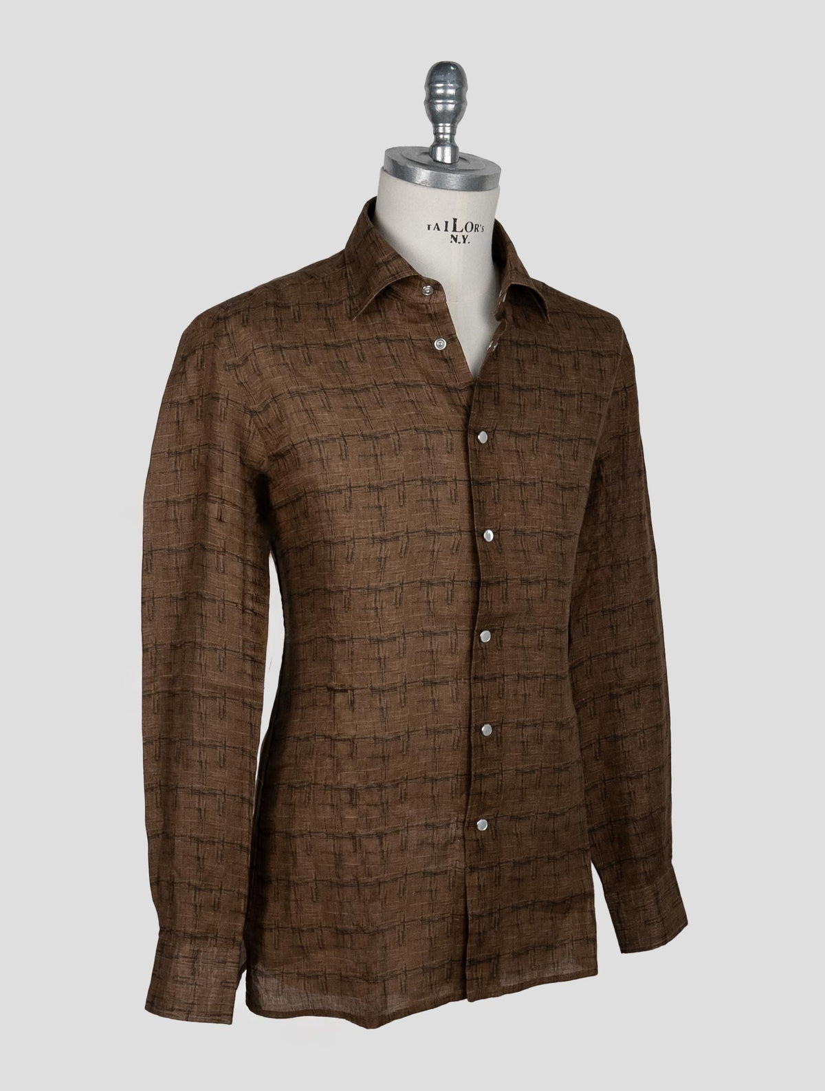 Kiton Brown Linen Shirt 2