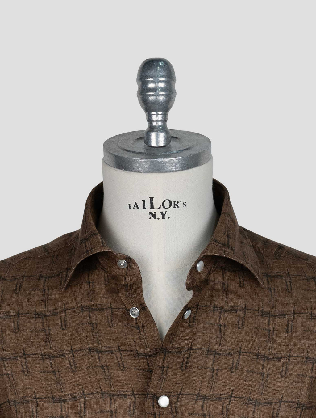 Kiton Brown Linen Shirt 4