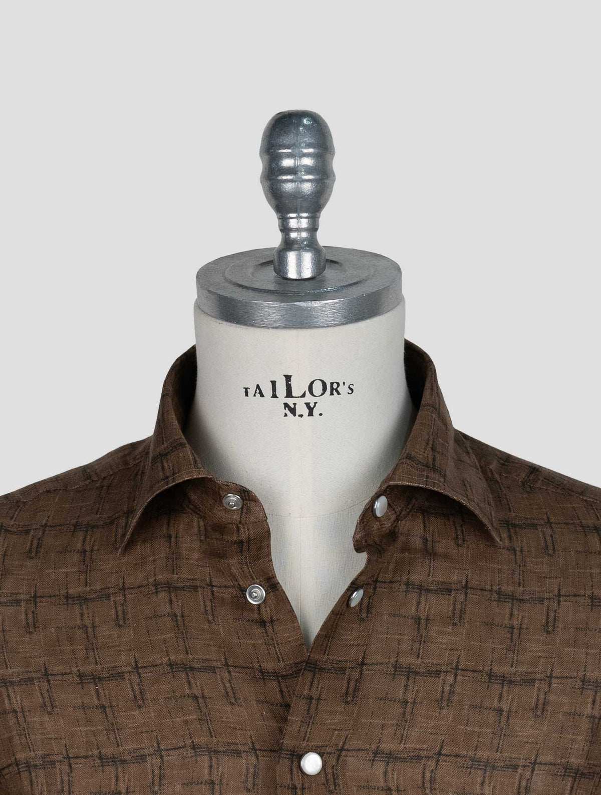 Kiton Brown Linen Shirt 4