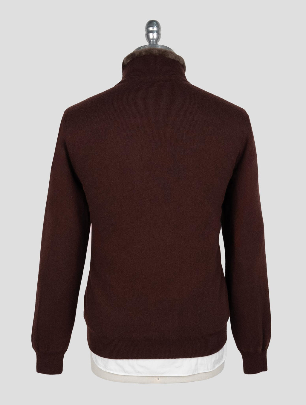 Kiton Burgundy Cashmere Sheepskin fur Coat 3