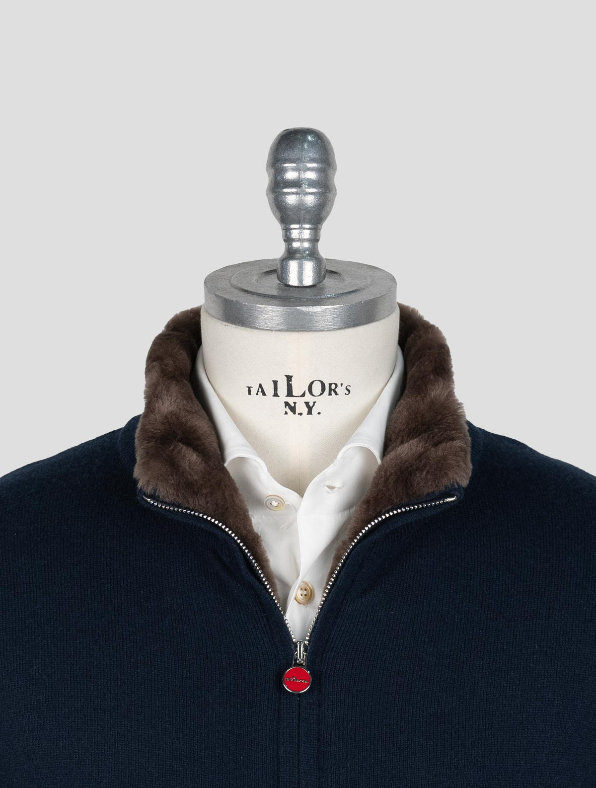 Kiton Blue Cashmere Sheepskin fur Coat 4