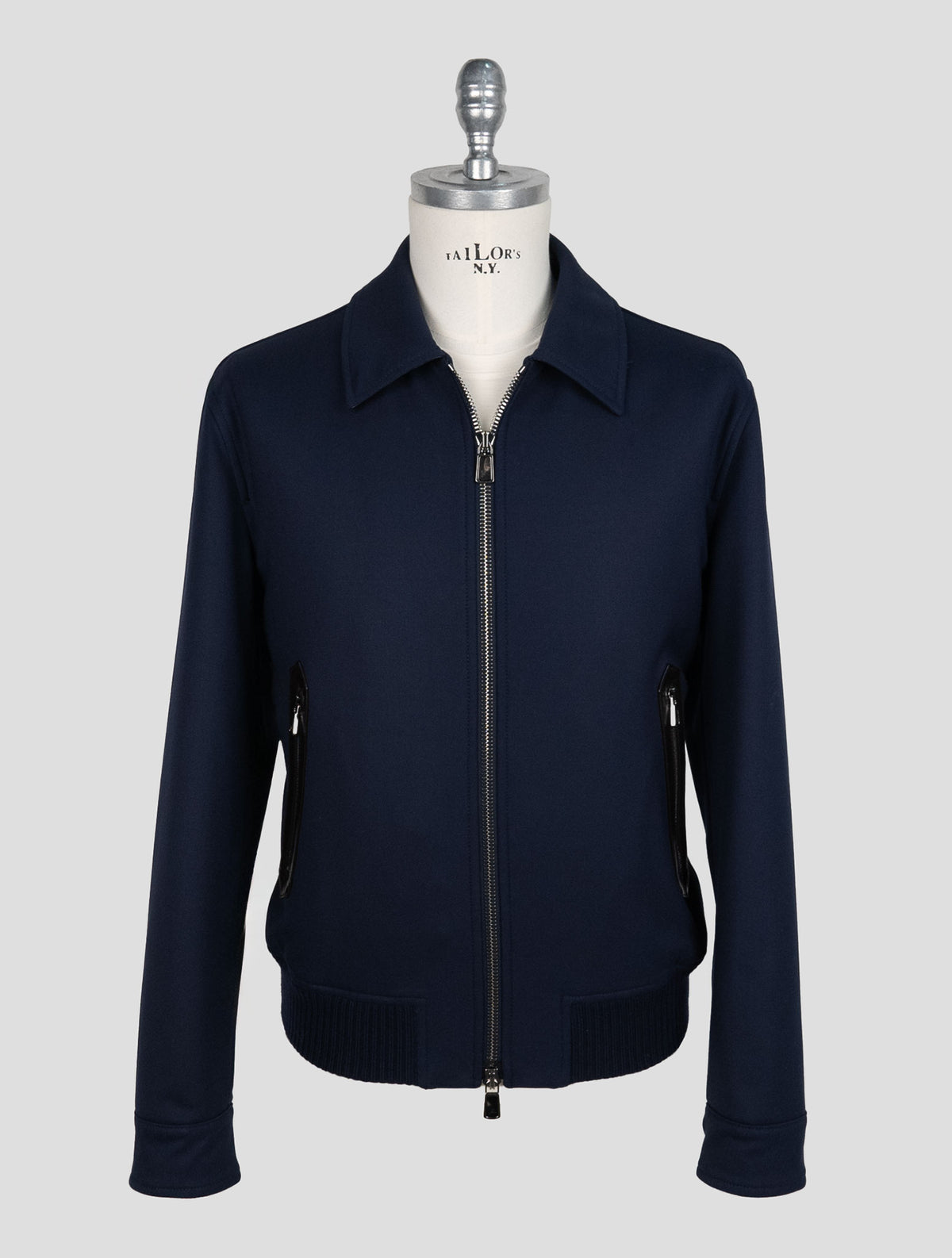 Kiton Blue Wool Ea Pa Coat 1