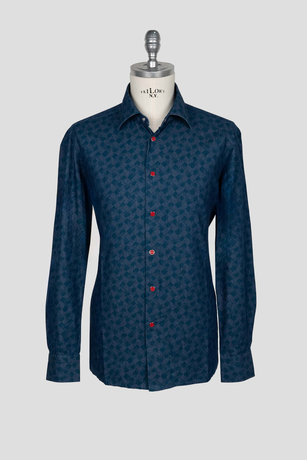 Kiton Blue Green Cotton Shirt 1