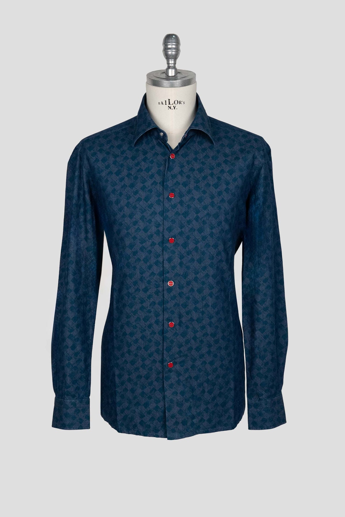 Kiton Blue Green Cotton Shirt 1