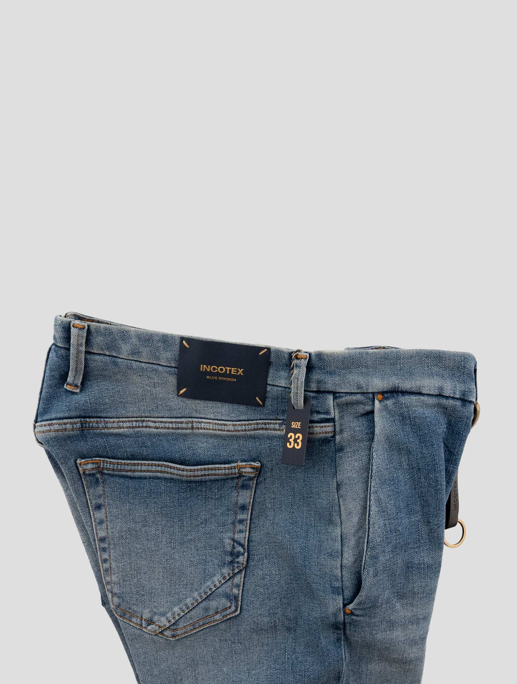 Incotex Blue Cotton Els Ea Pants Mod. Jeans 3