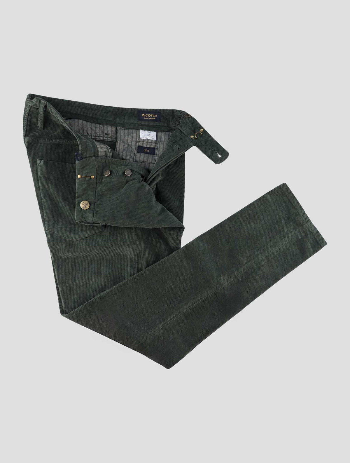 Incotex Green Cotton Ea Velvet Jeans 2