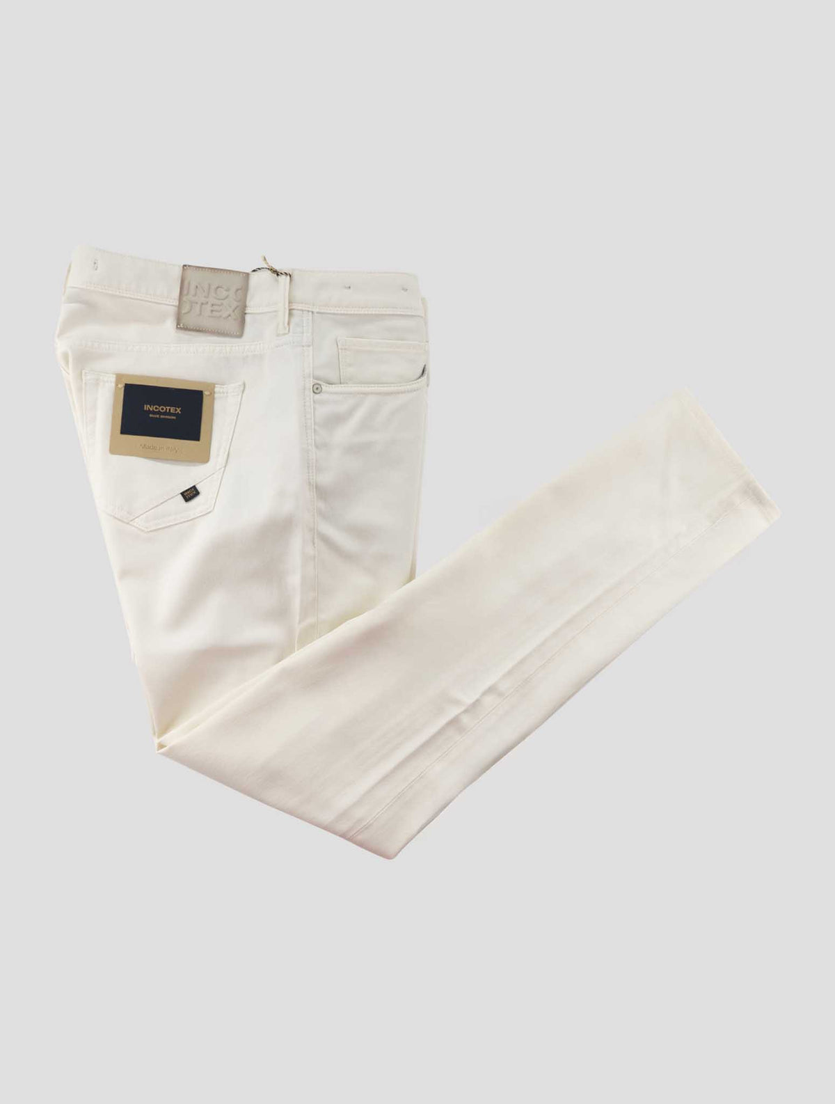 Incotex White Virgin Wool Cotton Ea Jeans 1