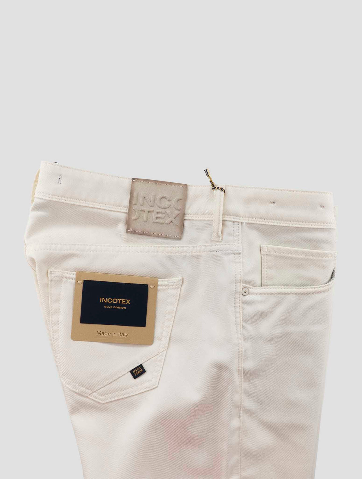 Incotex White Virgin Wool Cotton Ea Jeans 3