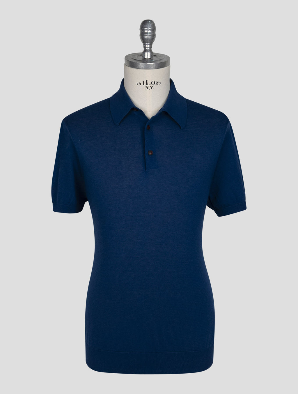 Kiton Blue Cotton Polo 1