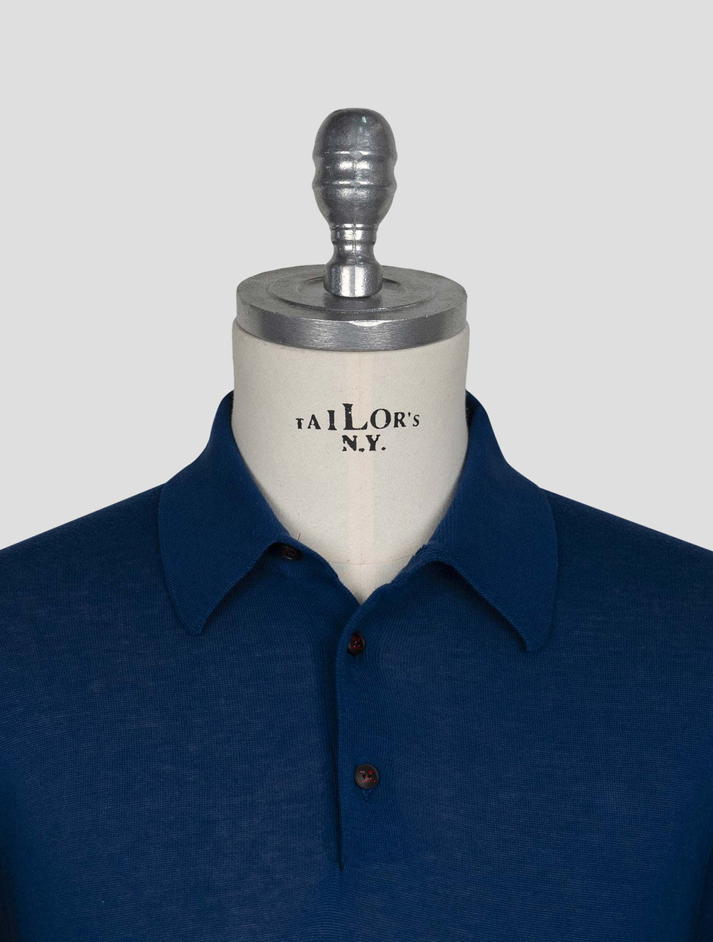 Kiton Blue Cotton Polo 4