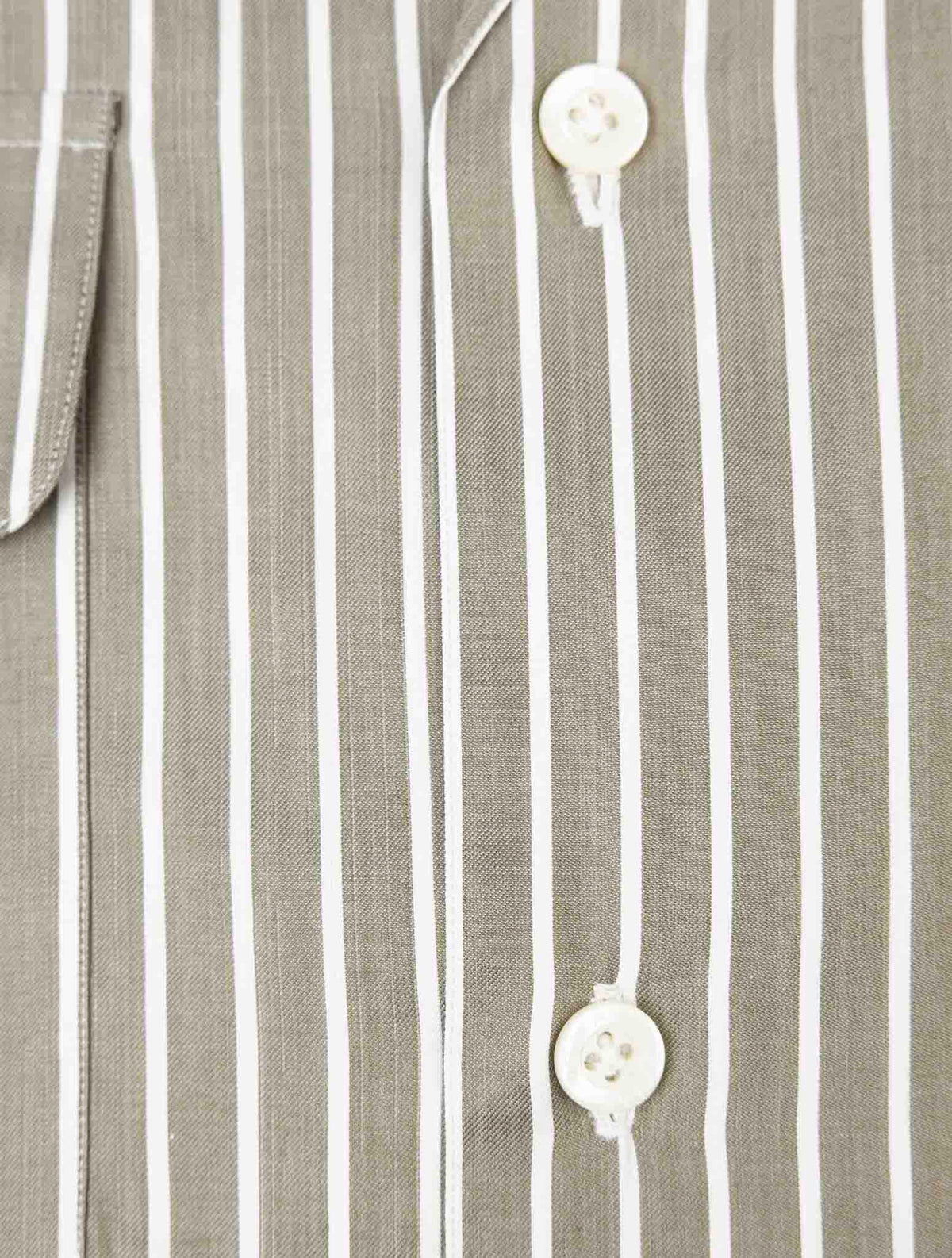 Isaia Green White Cotton Short Sleeve shirt 4