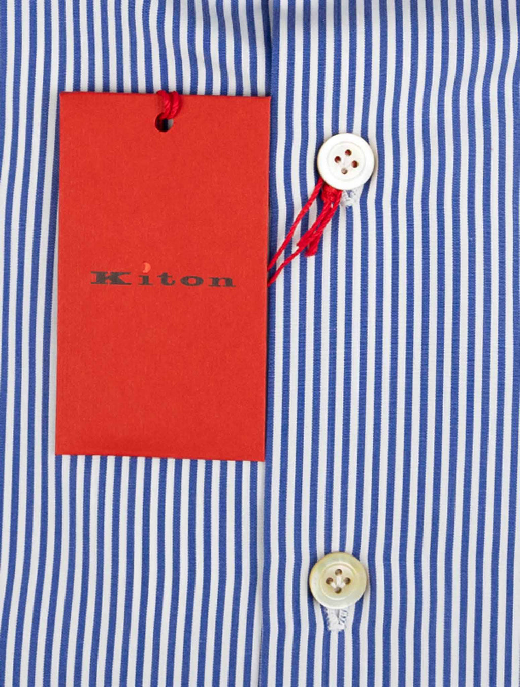 Kiton Blue White Cotton Shirt 3