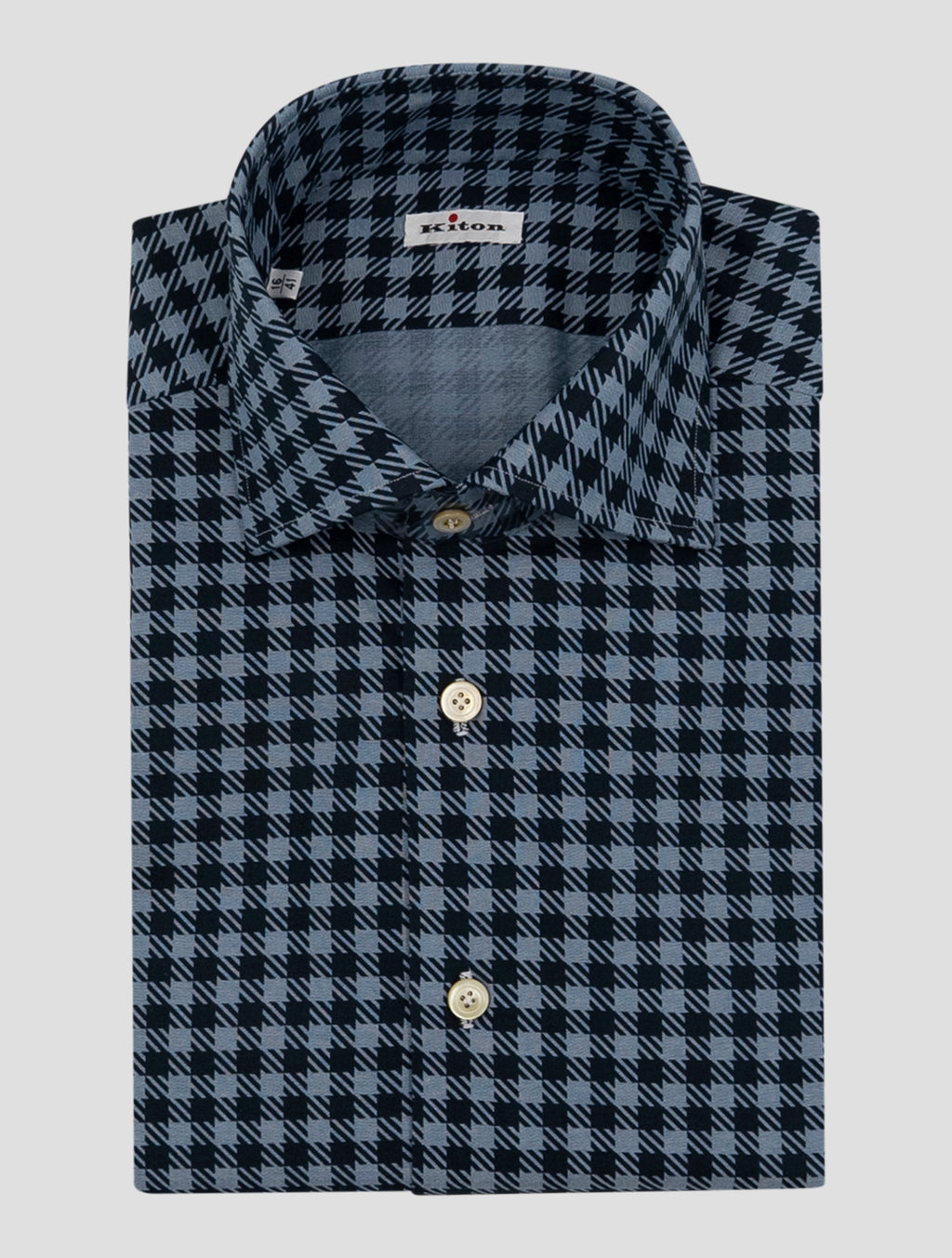 Kiton Blue Dark Blue Linen Shirt 1