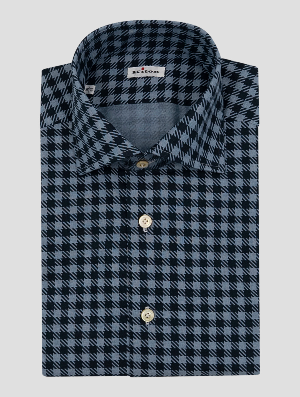 Kiton Blue Dark Blue Linen Shirt 1