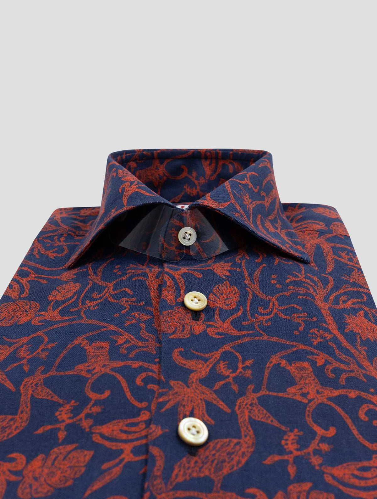 Kiton Blue Red Linen Shirt 2