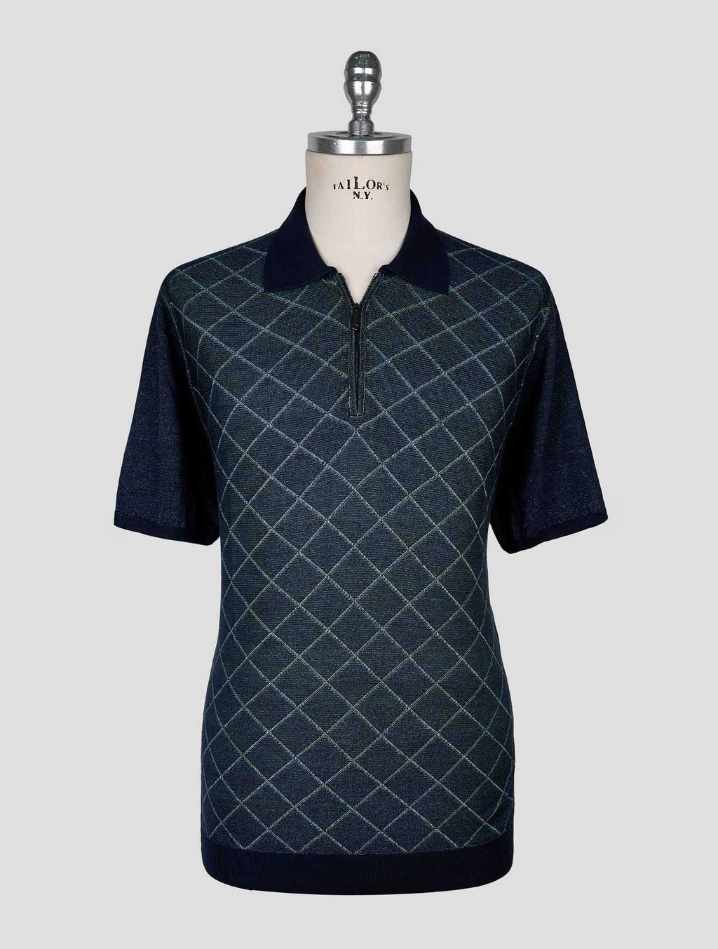 Cesare Attolini Green Silk Polo Half Zip 1
