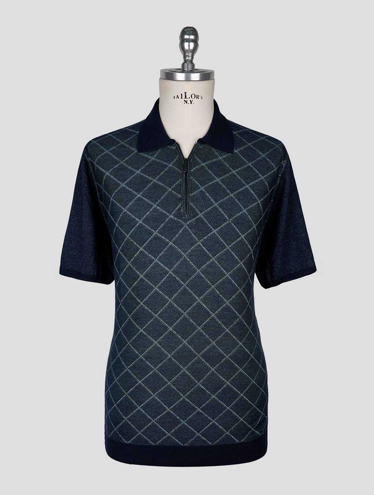 Cesare Attolini Green Silk Polo Half Zip 1