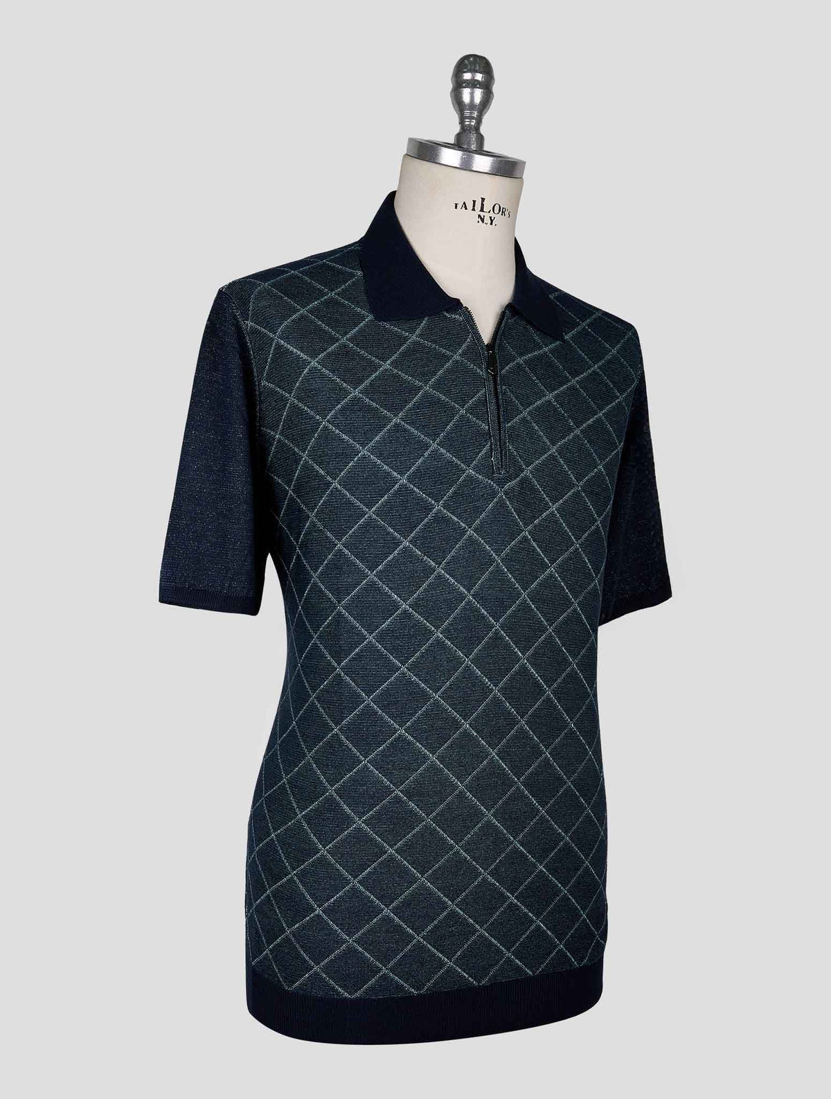 Cesare Attolini Green Silk Polo Half Zip 2