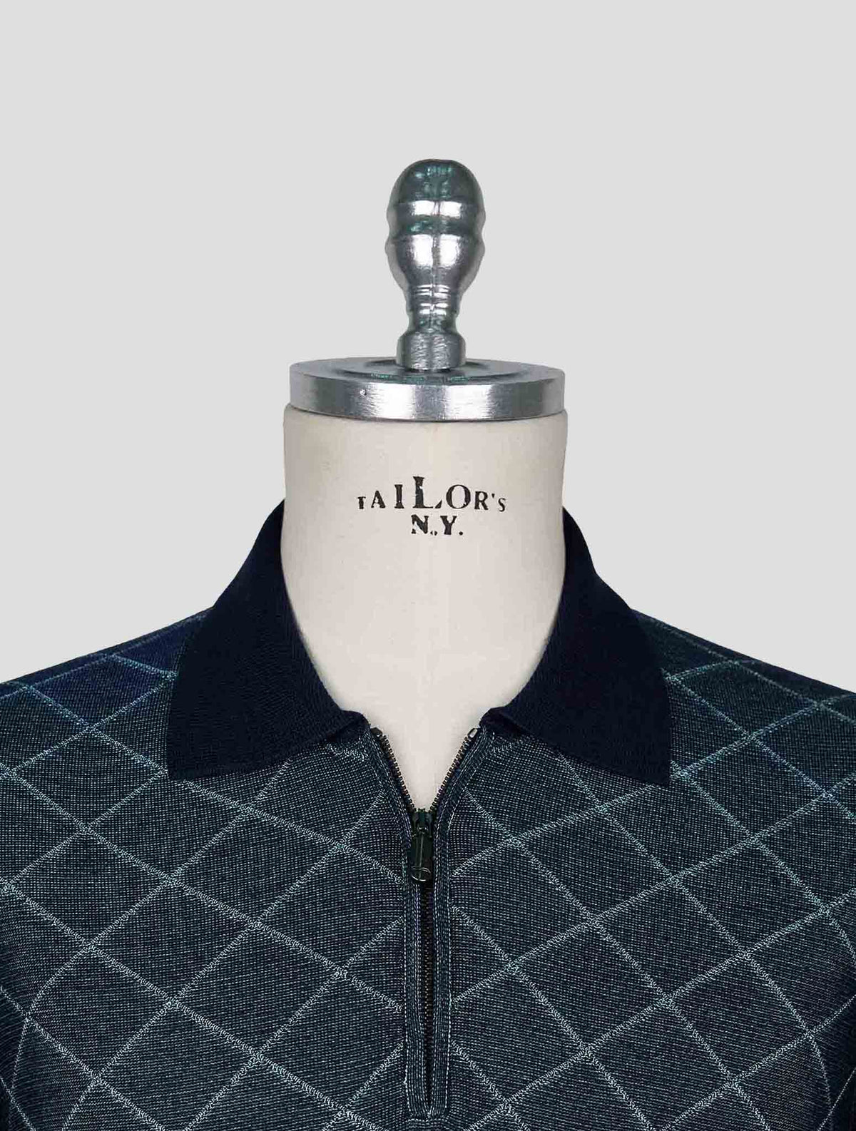 Cesare Attolini Green Silk Polo Half Zip 4