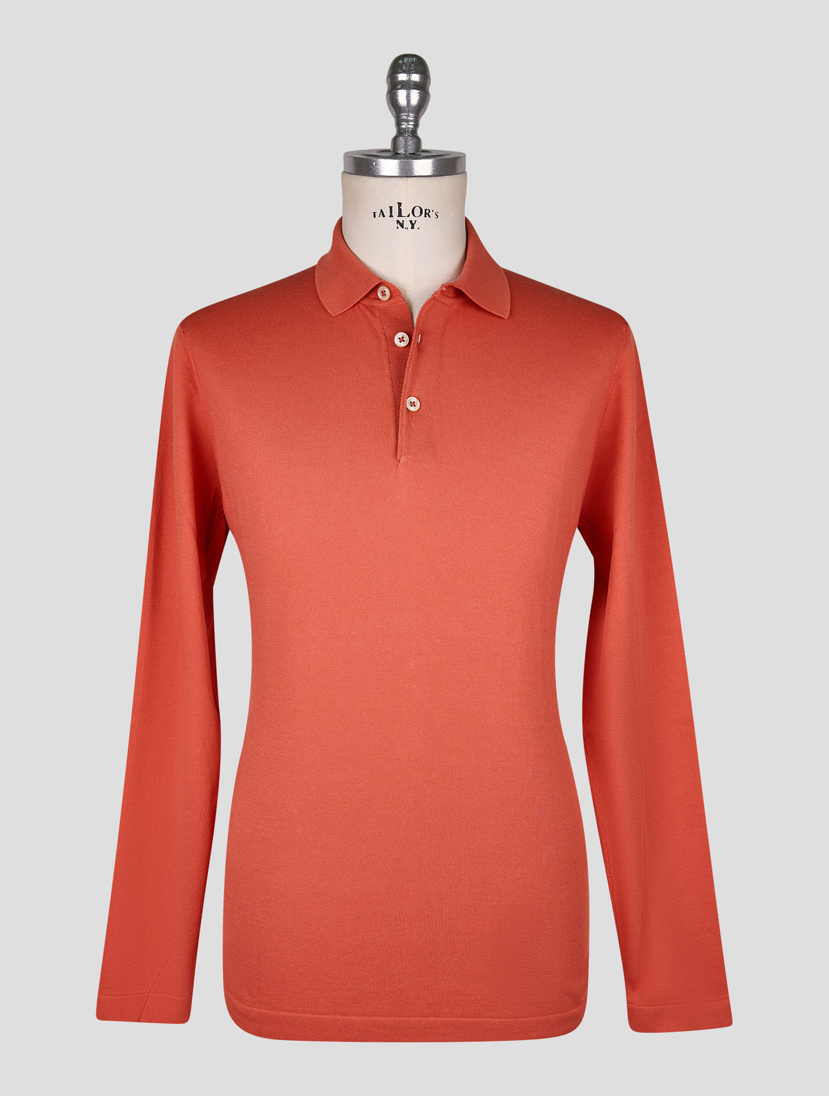 Cesare Attolini Orange Cotton Sweater Polo 1