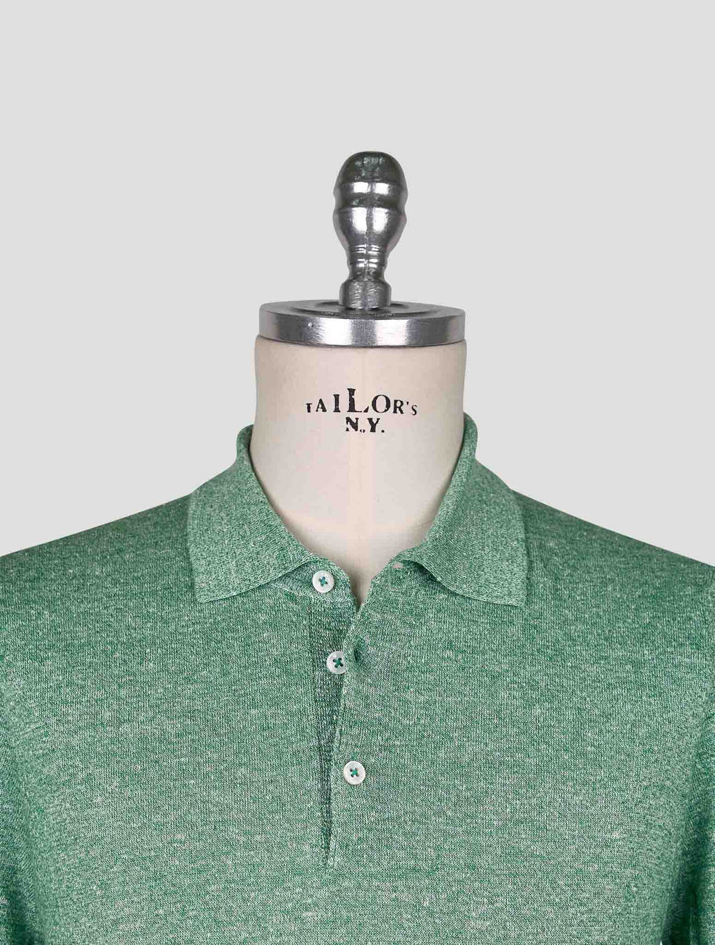 Cesare Attolini Green Linen Cotton Polo 4