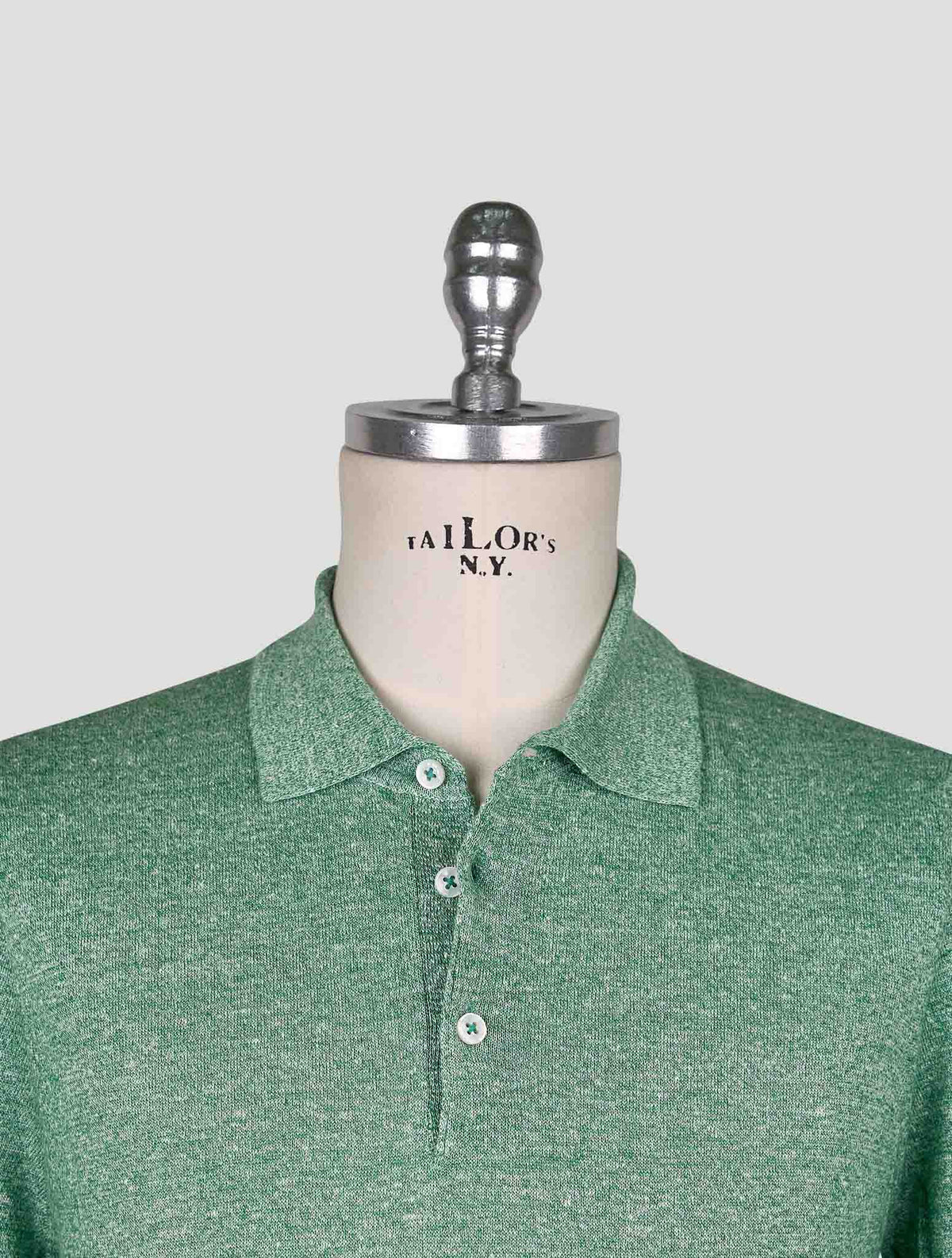 Cesare Attolini Green Linen Cotton Polo 4