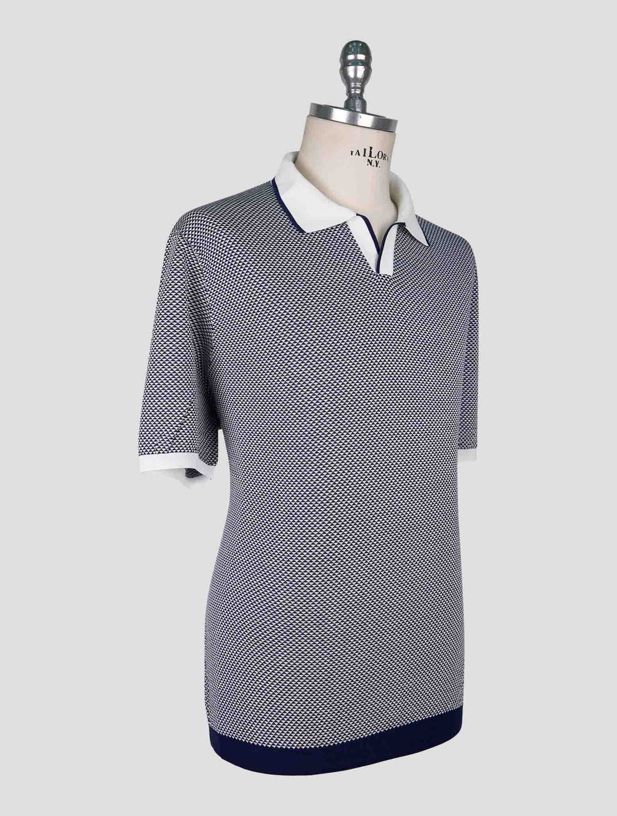 Cesare Attolini Blue White Cotton Polo 2