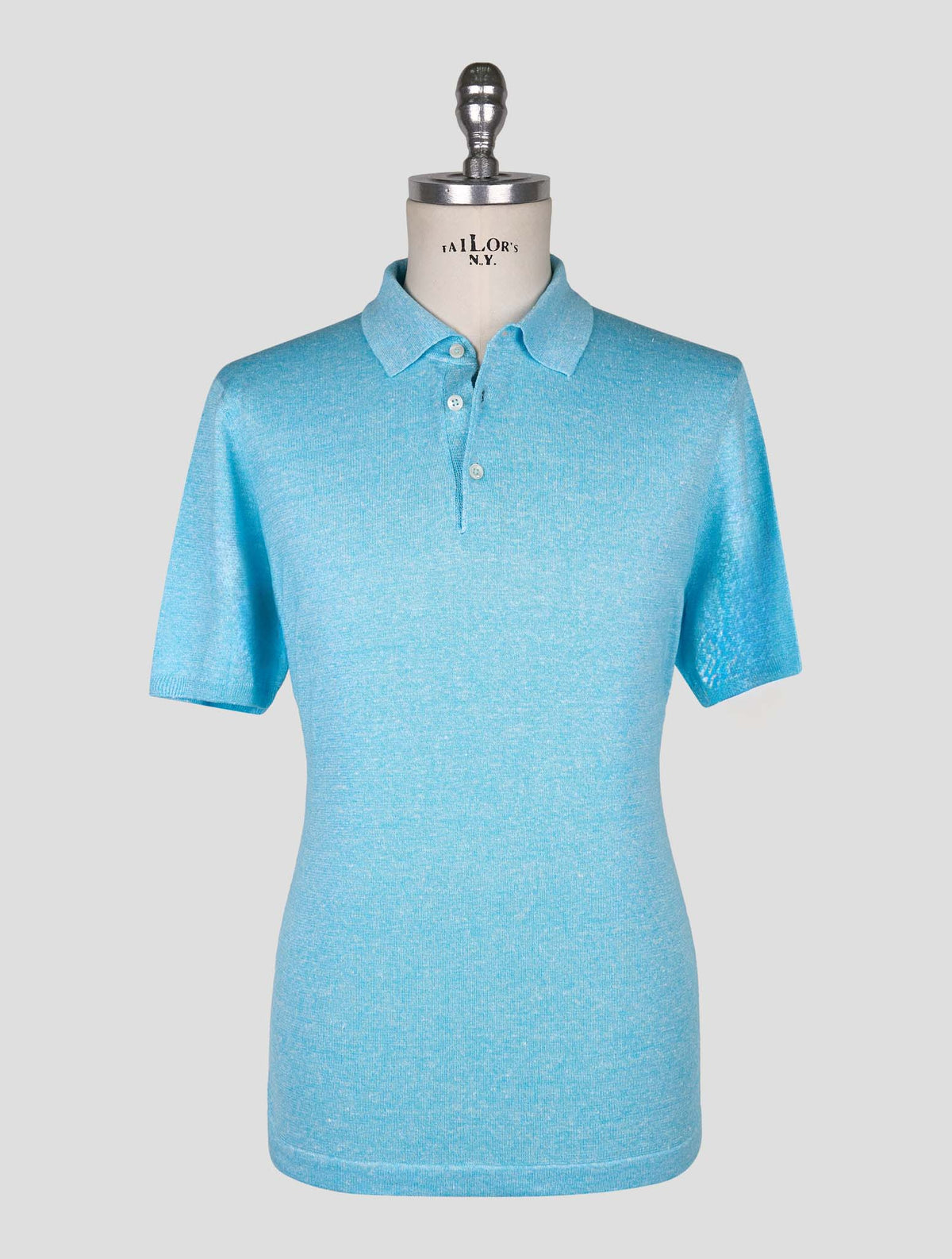 Cesare Attolini Light Blue Linen Cotton Polo 1