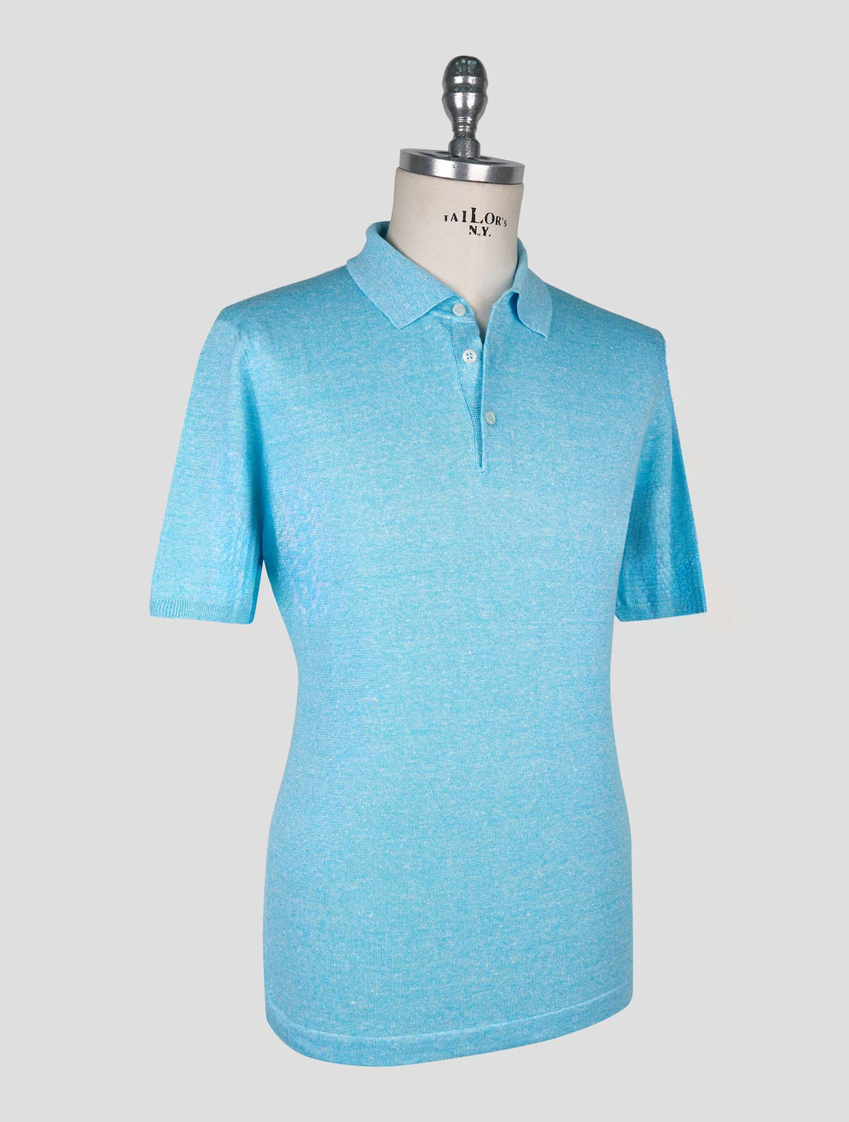 Cesare Attolini Light Blue Linen Cotton Polo 2