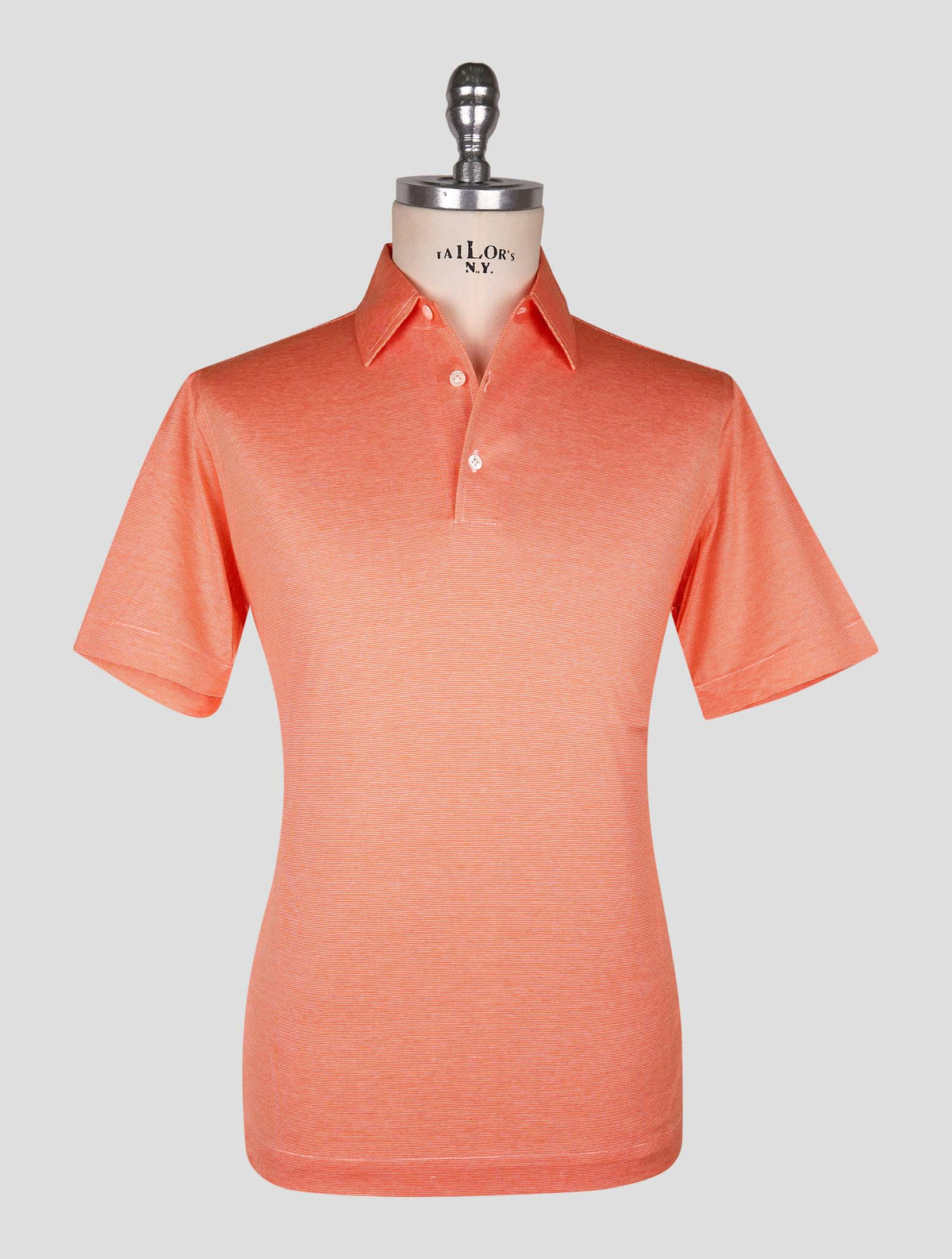 Cesare Attolini Orange White Cotton Polo 1