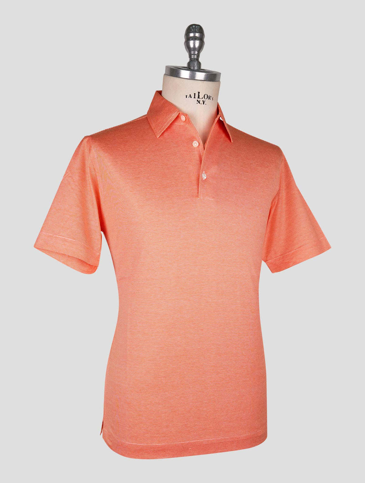 Cesare Attolini Orange White Cotton Polo 2