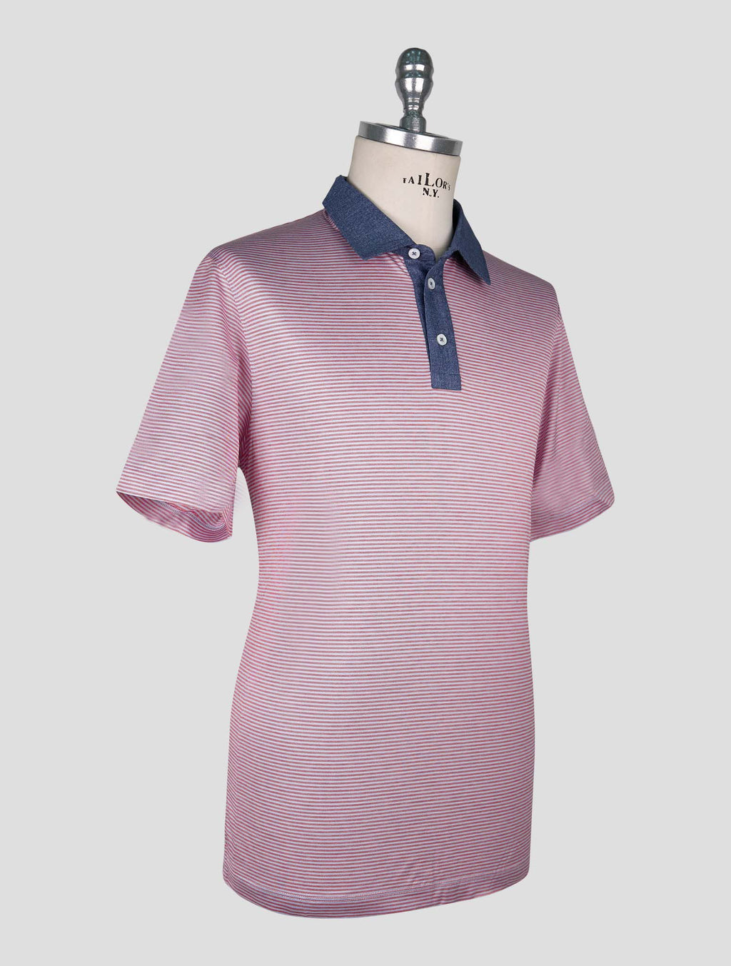 Cesare Attolini Light Blue Red Cotton Polo 2