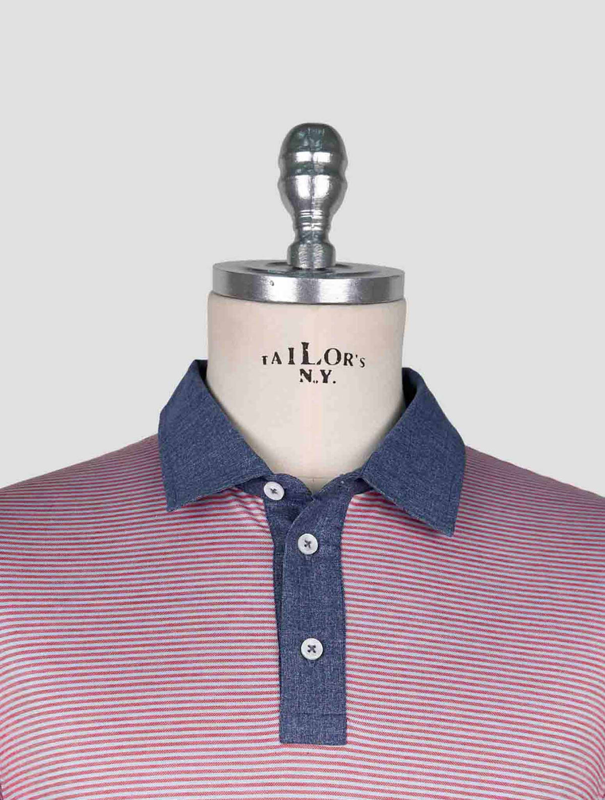 Cesare Attolini Light Blue Red Cotton Polo 4