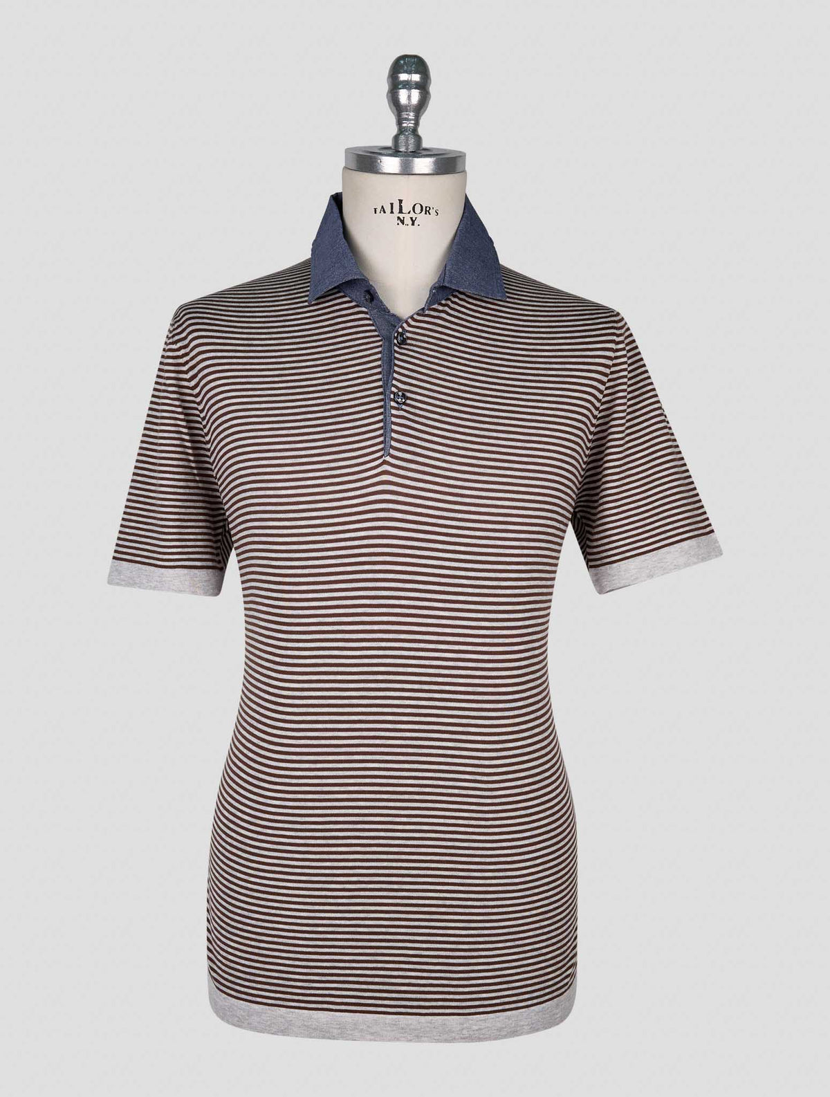 Cesare Attolini Brown Gray Cotton Polo 1