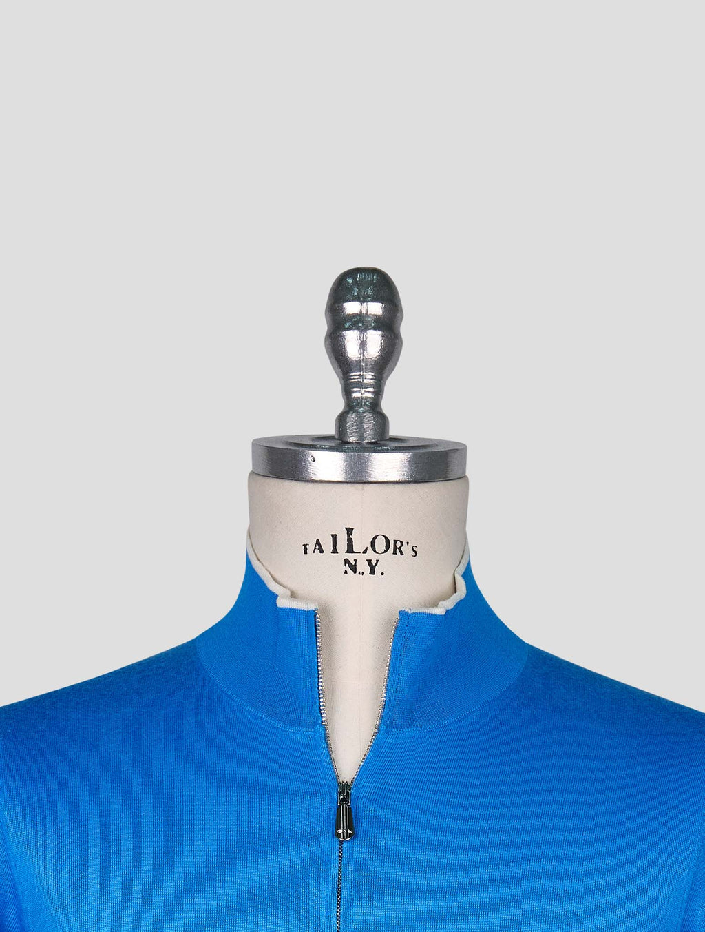 Cesare Attolini Light Blue Cashmere Silk Sweater Full Zip 4