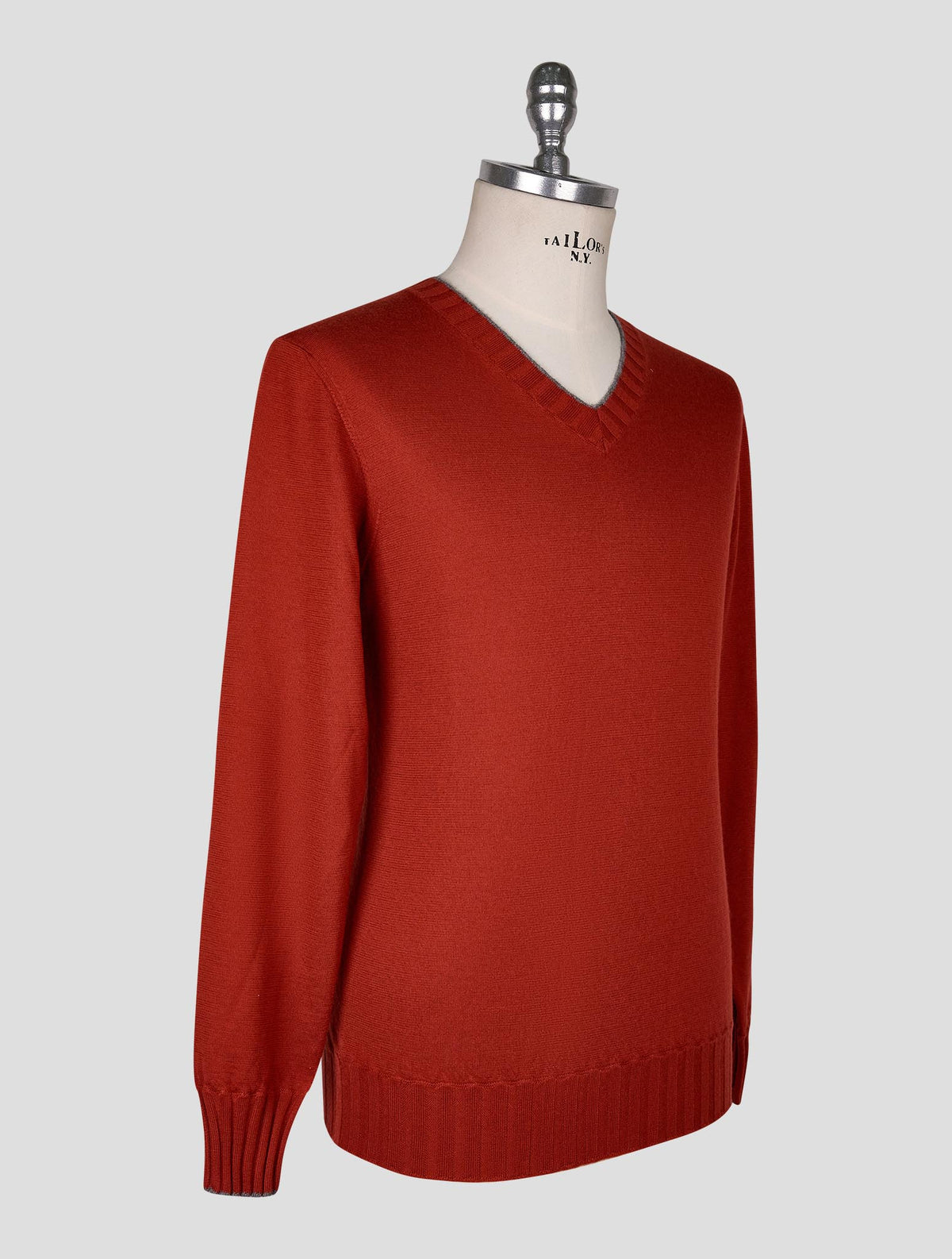 Cesare Attolini Red Cashmere Sweater V-Neck 2