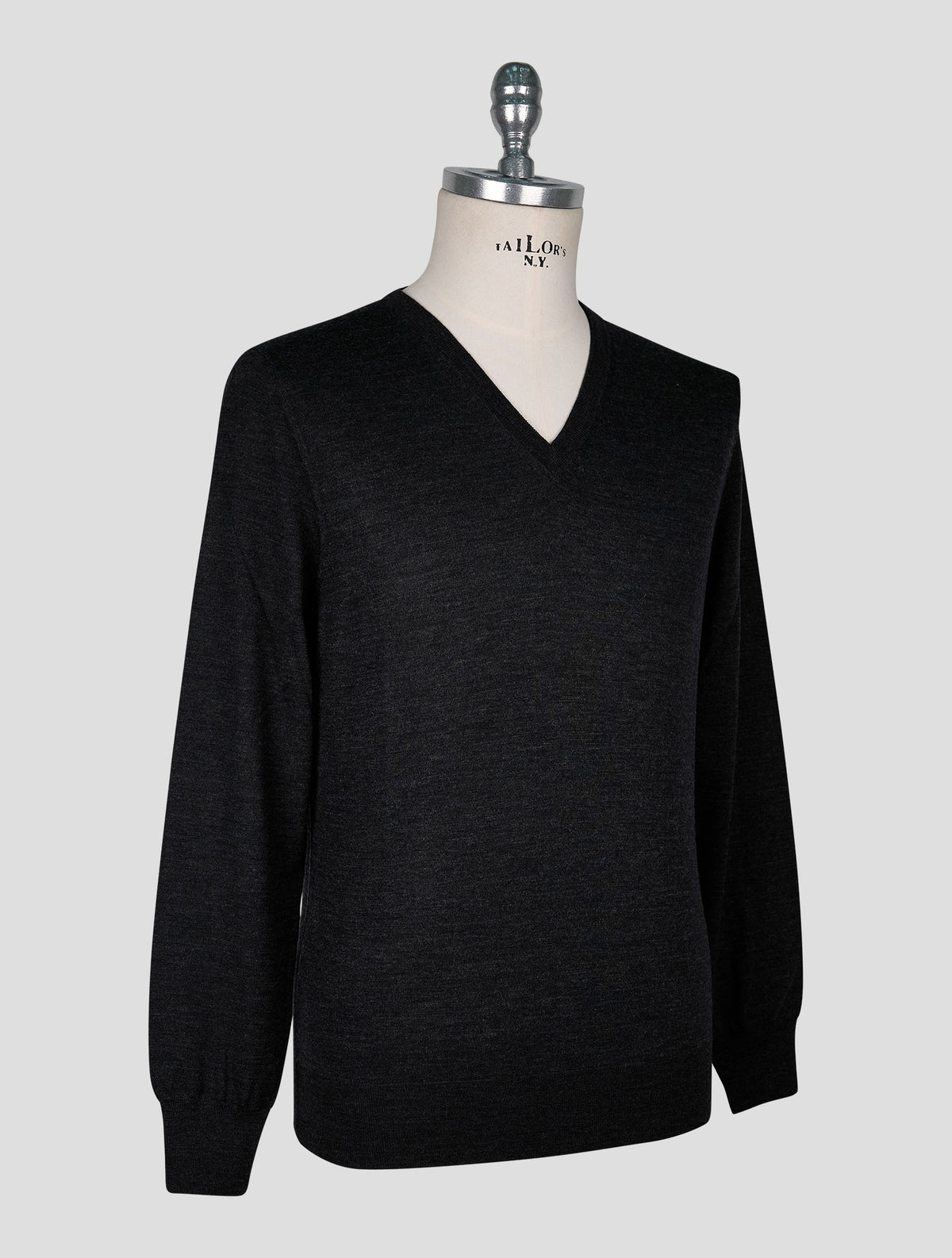 Cesare Attolini Dark Gray Wool Sweater V-Neck 2