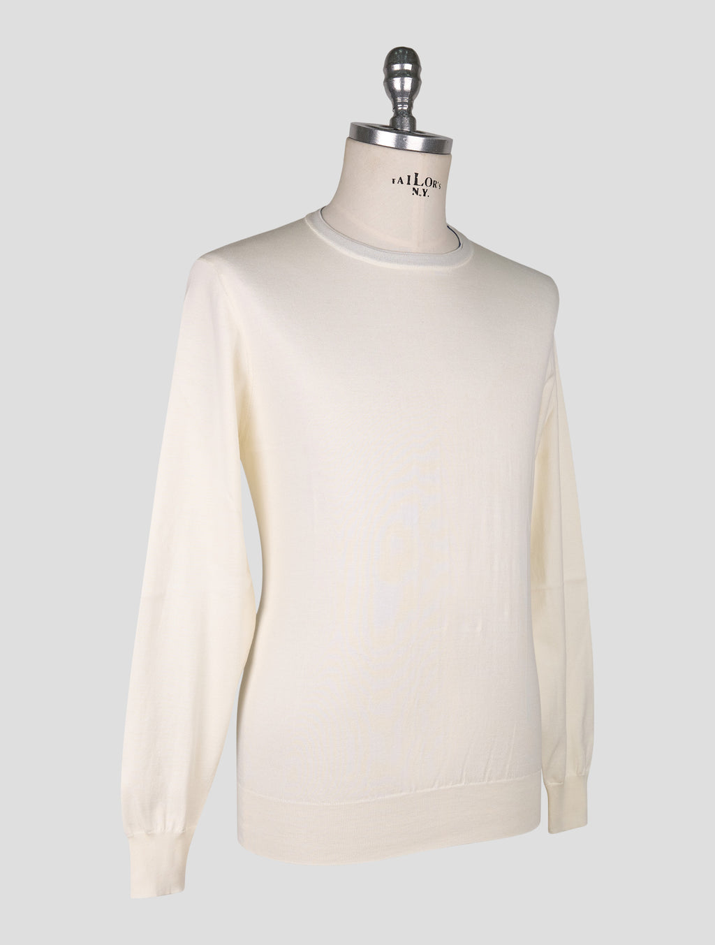 Cesare Attolini White Cotton  Sweater Crewneck 1